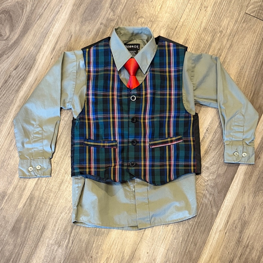 Chaps Multicolor Plaid Vest